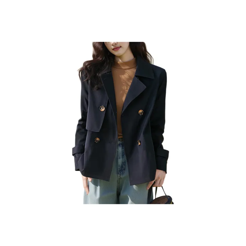 Wbwq Trench Coat Women's Navy Blue-0