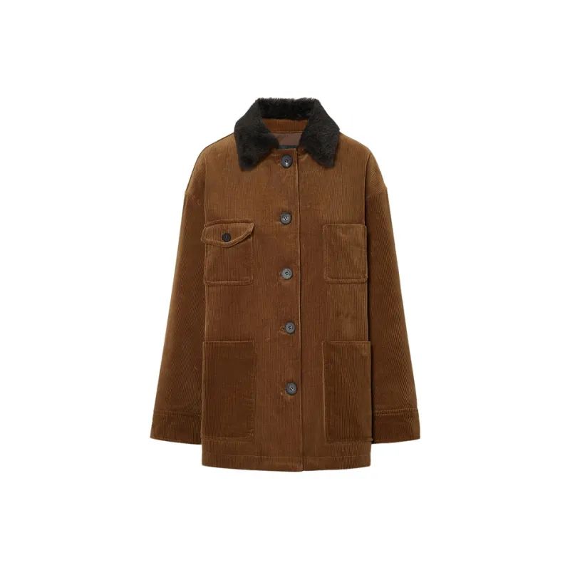 MOCO Velvet feel Coat Women's Tobacco Brown-0