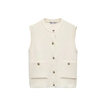 ZARA Vests Women's White