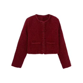 Icicofficial Cropped Coats Women's Red [Coat]