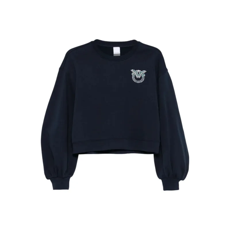 PINKO Love Birds embellished Sweatshirt-0