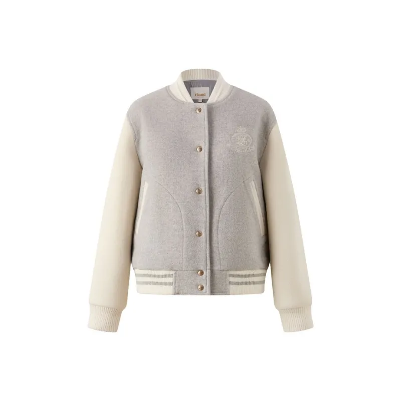 E.land Baseball Jacket Women's Gray-0