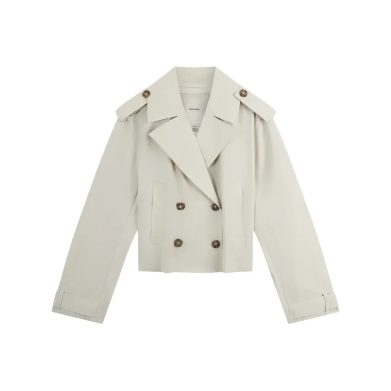 CALVIN KLEIN Trench Coat Women's Beige Apricot-0