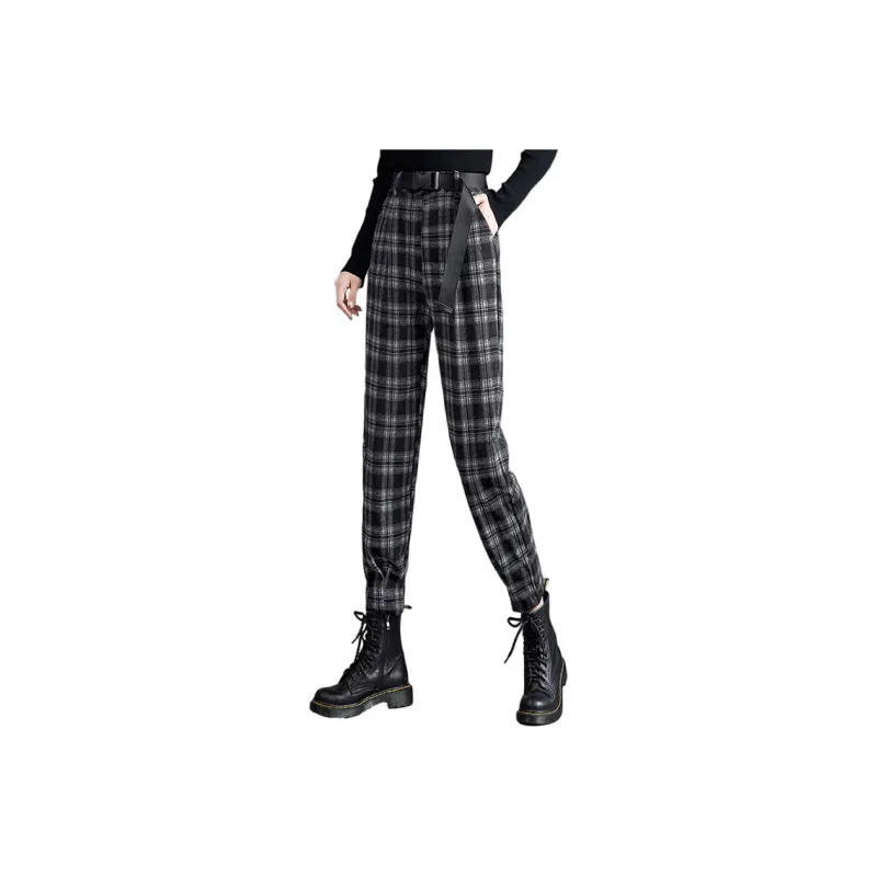 Cypress House Casual Pants Women's Black White Plaid-0