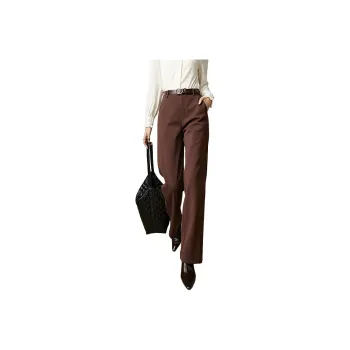 Late White Casual Pants Women's Dark Brown