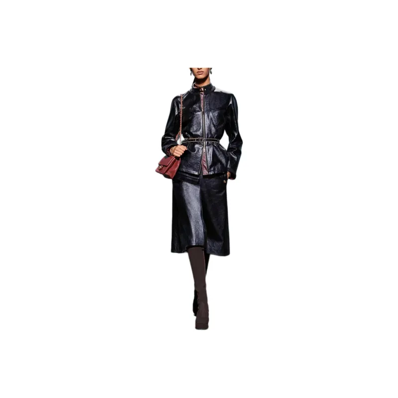 CHANEL Leather Jacket Women's Black-0