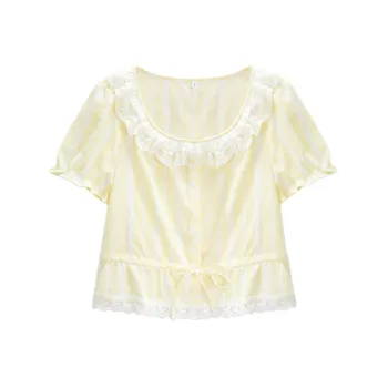 Love to serve Shirts Women's Yellow White Plaid