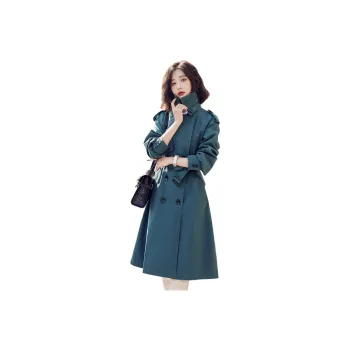 Yi Mengyuan Trench Coat Women's Ink Blue