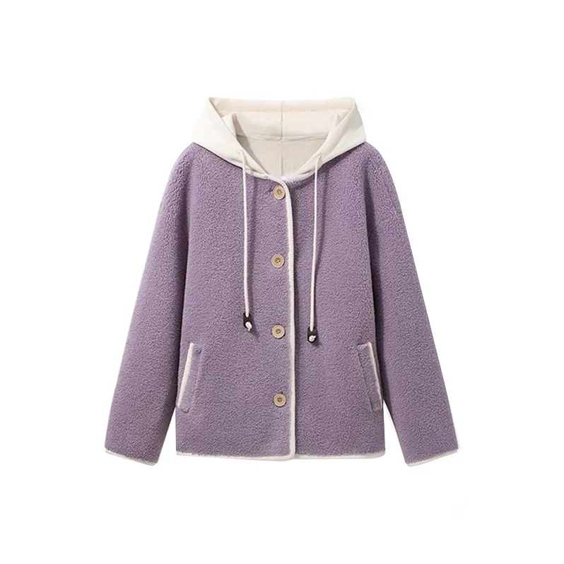 KKX Velvet feel Coat Women's Purple-0
