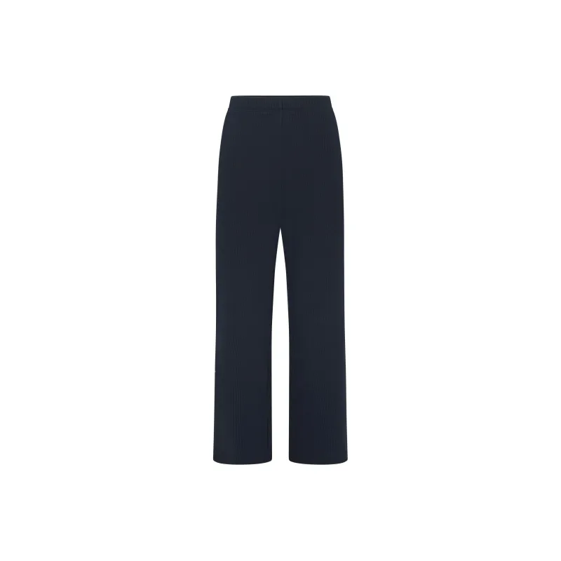 SKIMS FW24 HEAVY WAFFLE STRAIGHT LEG PANT Casual Pants Women's NAVY/Marine Blue-0