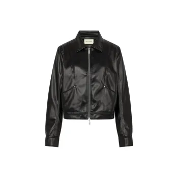 MEIYANG Leather Jacket Women's Black