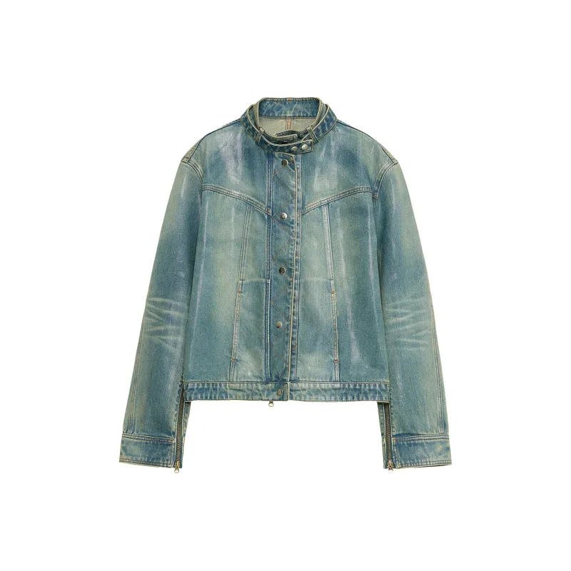 FIRELADY FUR Cropped Coat Women's Vintage Blue-0