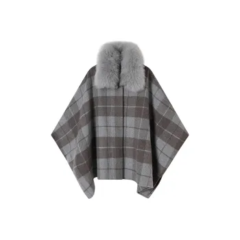 Ouyang Cloaks Women's Gray Plaid