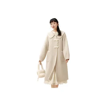 ZIHAN Coats Women's Beige Gold