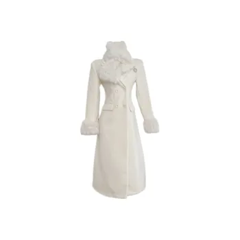 PAZZO Imitation Double Sided Velvet Long Coat Women's