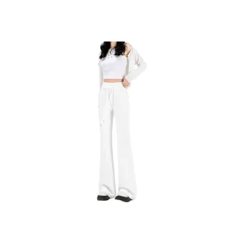 Menglaini Casual Pants Unisex White