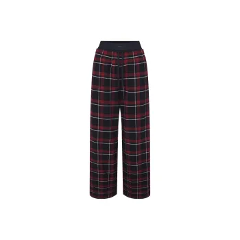 SKIMS Fake Day Collection FW24 OUTDOOR FLANNEL OVERSIZED DOUBLE WAISTBAND PANT Casual Pants Women's Merlot Plaid