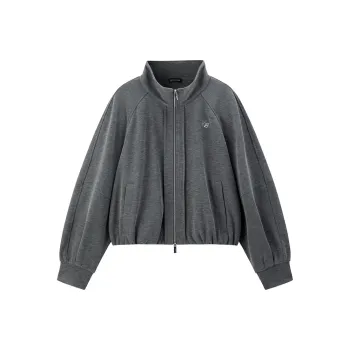 PEACEBIRD Cropped Coat Women's Wild Dove Gray