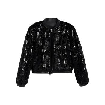 CELINE Leather Jacket Women's Black