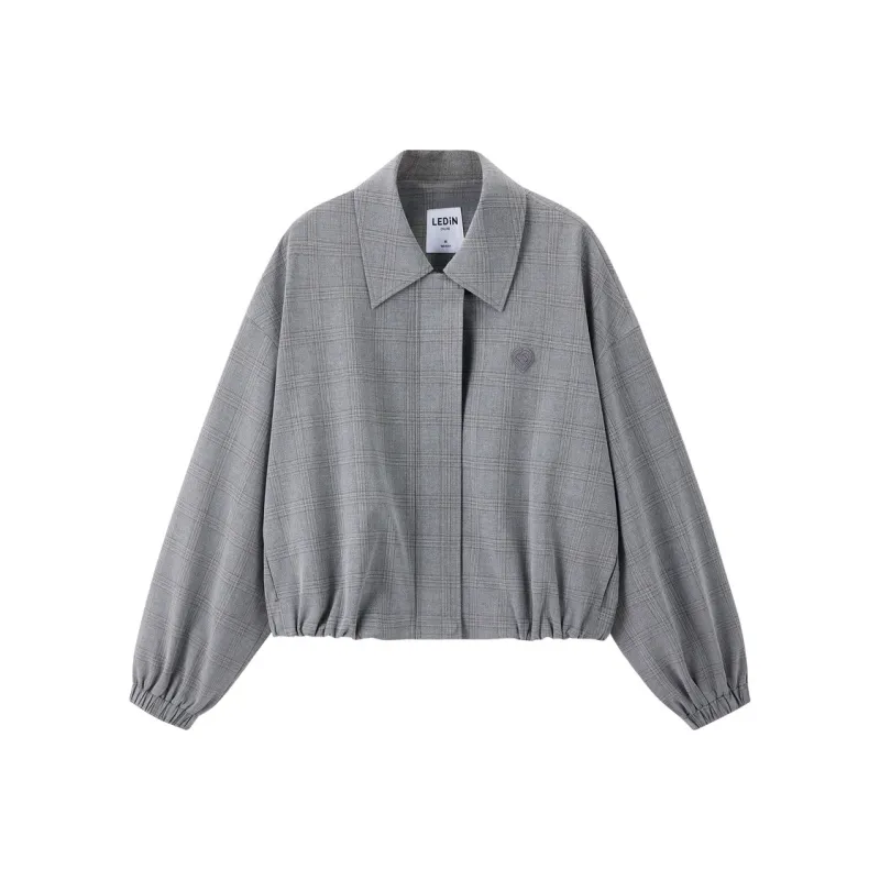 LEDIN Cropped Coat Women's Tin Gray-0