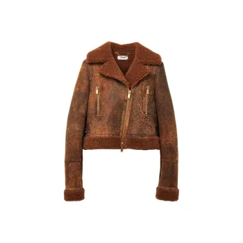 Alexander McQueen Off-Center Zip Aviator Jacket