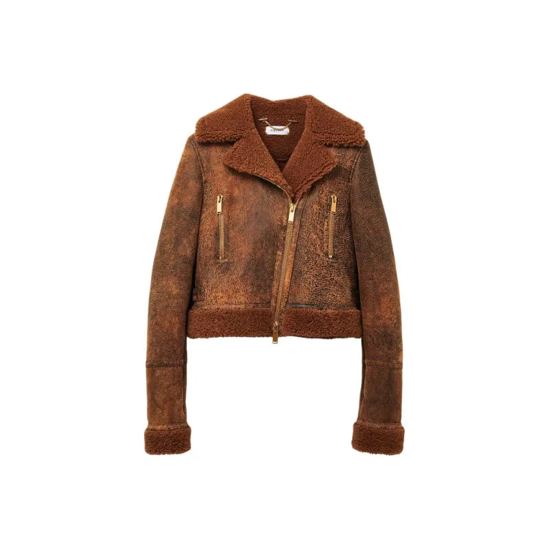 Alexander McQueen Off-Center Zip Aviator Jacket-0