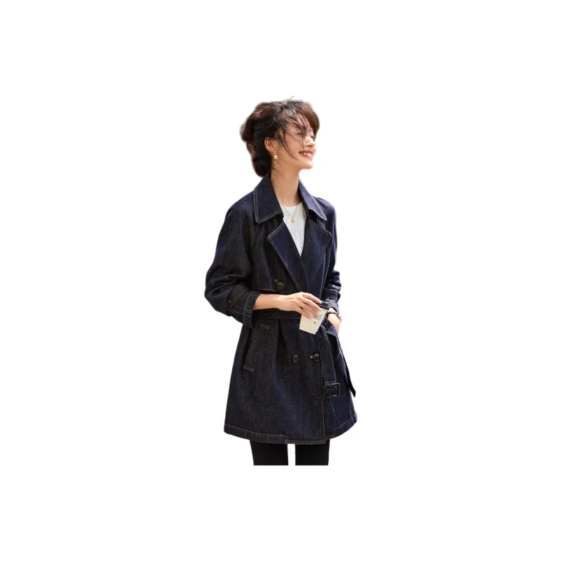 Mo Han Yi Mei Trench Coat Women's Original Denim-0