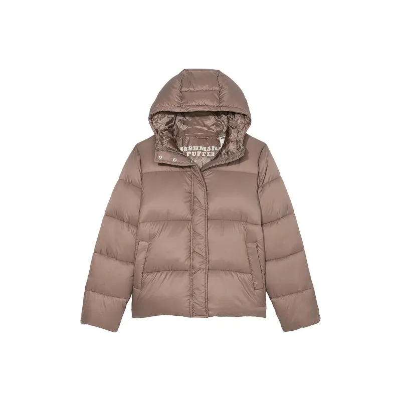 Victoria's Secret PINK Marshmallow Puffer Coat/ Iced Coffee Puffer Jacket Women's Ice Coffee-0