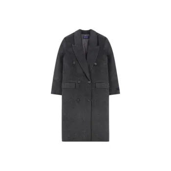 SPORTY & RICH Double Faced Db Cashmere Coat 'Anthracite'