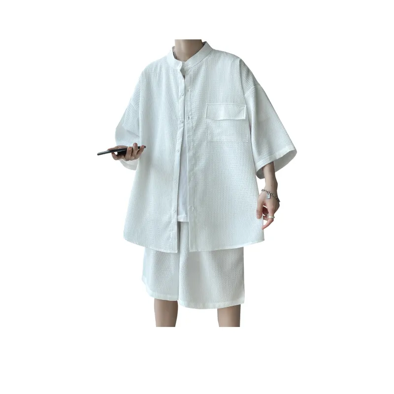 MARK WAFFLE Shirt Matching Set Unisex-4