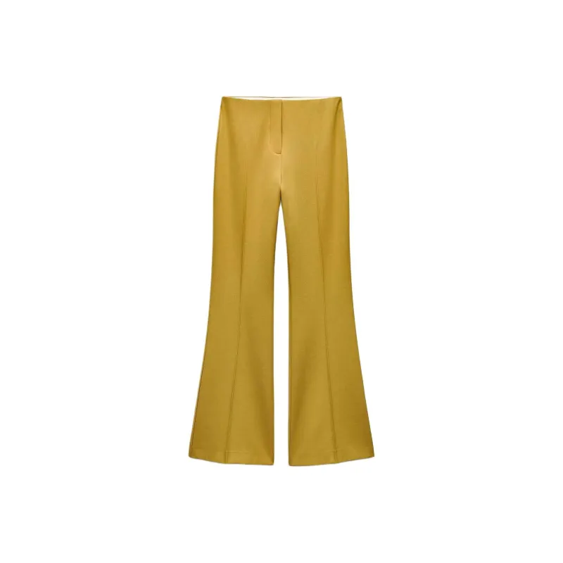 ZARA Casual Pants Women's Yellow Green-0