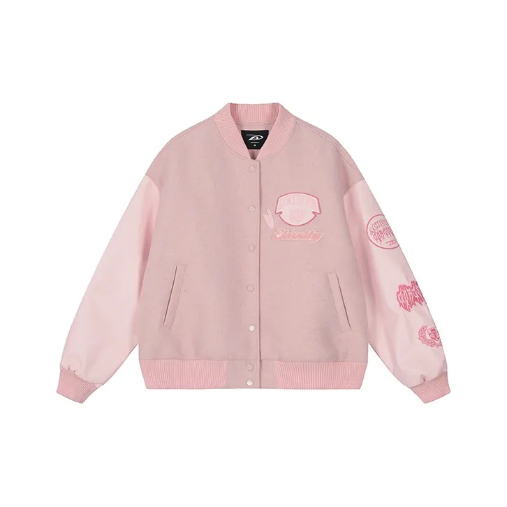 A Chock Baseball Jacket Women's Pink-0