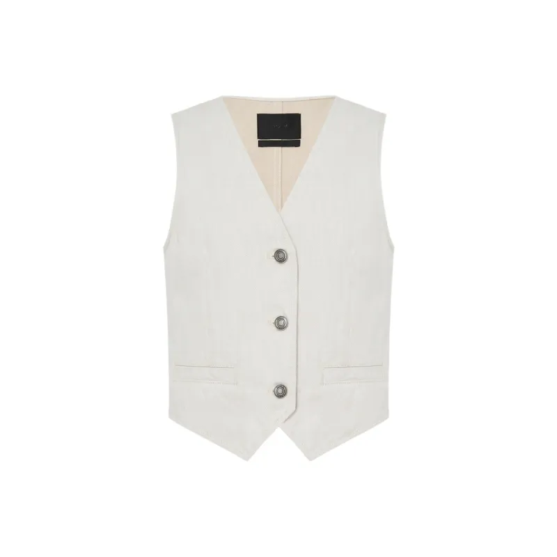 MO&CO Vests Women's Denim White-0