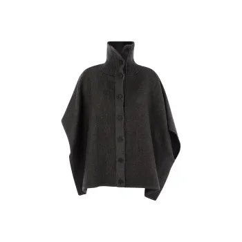 Fabiana Filippi Embellished Button Up Knitted Cape
