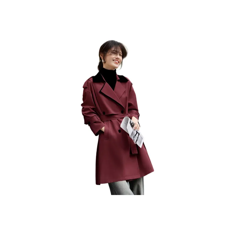 XWI Trench Coats Women's Maroon-0