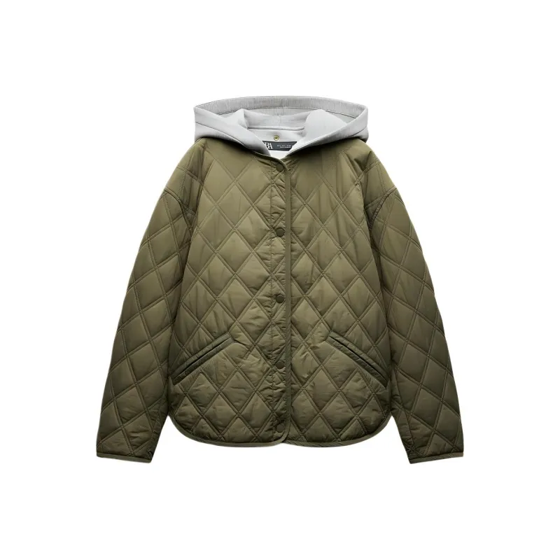 ZARA Puffer Jacket Women's Green-0