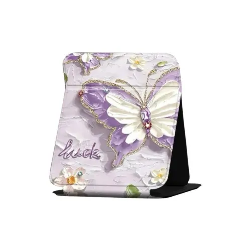 JIXUAN Oil Painting Butterfly, Portable, Desktop, Foldable, And Easy To Carry Make Up Mirrors