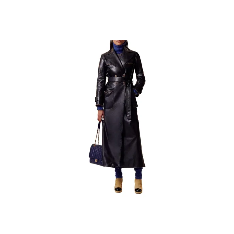 CHANEL FW23 Leather Jacket Women's Black-0