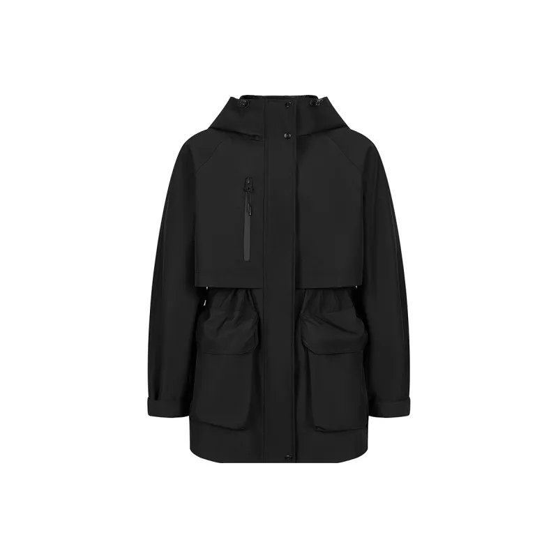 JZ. ANNAKRO Trench Coat Women's Plain Black-0