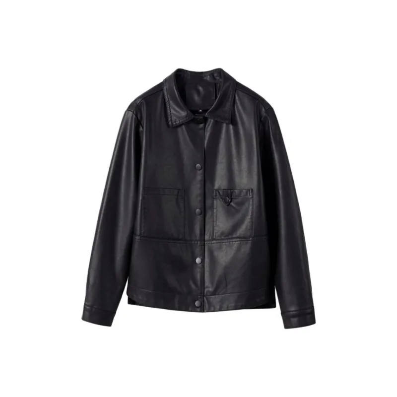 Yi Mengyuan Leather Jacket Women's-0