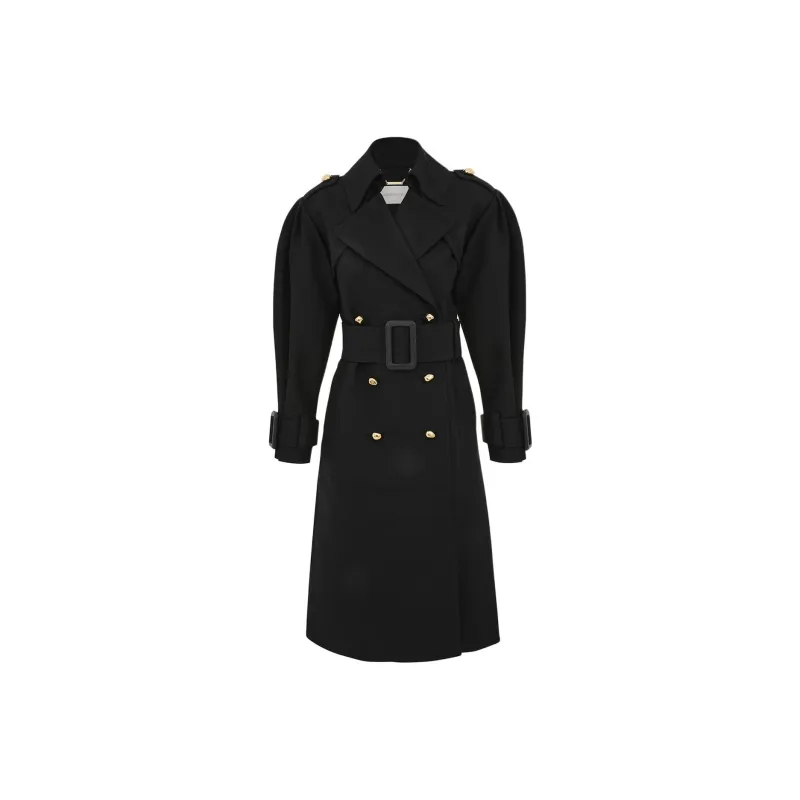 Zimmermann SS25 Vacation Collection Trench Coat Women's Black-0