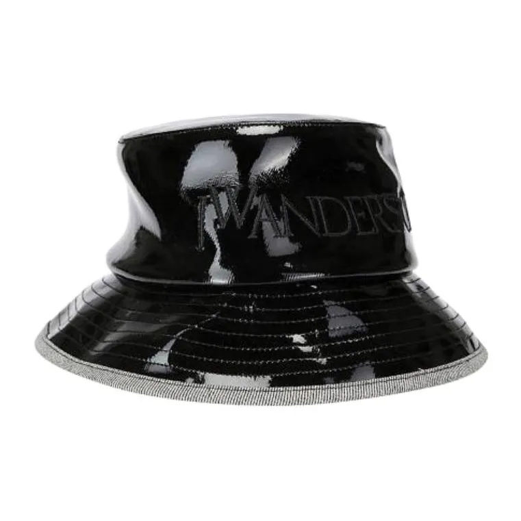 JW Anderson Logo Embroidered Coated Denim Bucket Hat-4