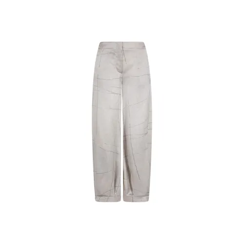 GIORGIO ARMANI Wide leg Trousers In Printed Silk Satin