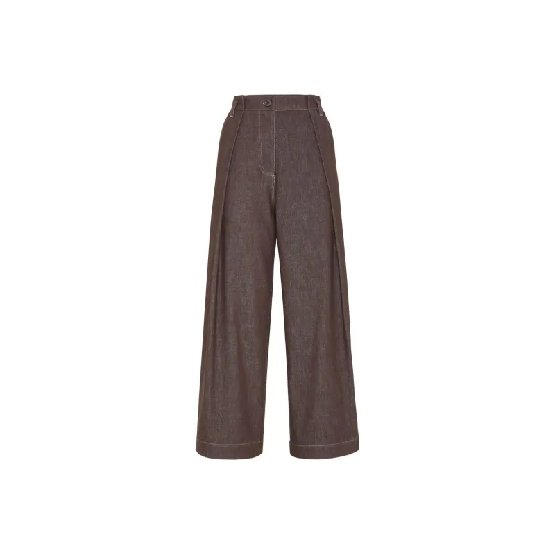 Brunello Cucinelli Pleated Wide Leg Pants-0