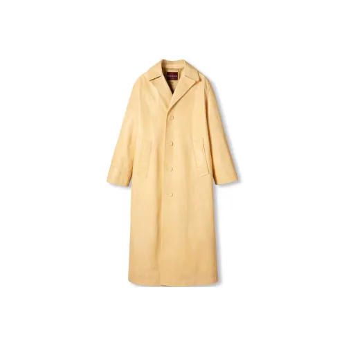 GUCCI FW24 Leather Jacket Women's Light Yellow