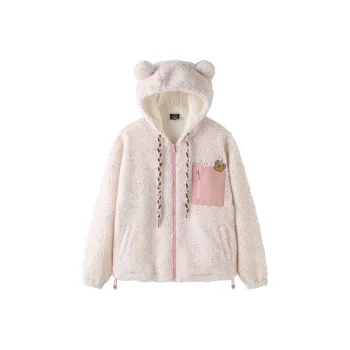 LAMLICKA Velvet feel Coat Women's Pink White