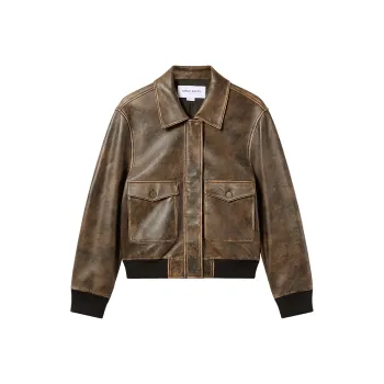 Miss Sixty Leather Jacket Women's Brown Gray