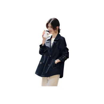 XWI Trench Coats Women's Navy Blue