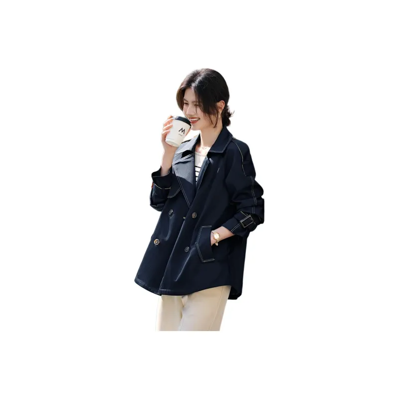 XWI Trench Coats Women's Navy Blue-0