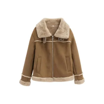 Love To Serve Velvet feel Coat Women's Coffee